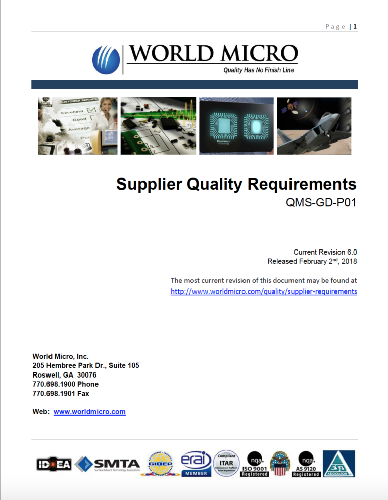 Supplier Requirements - World Micro